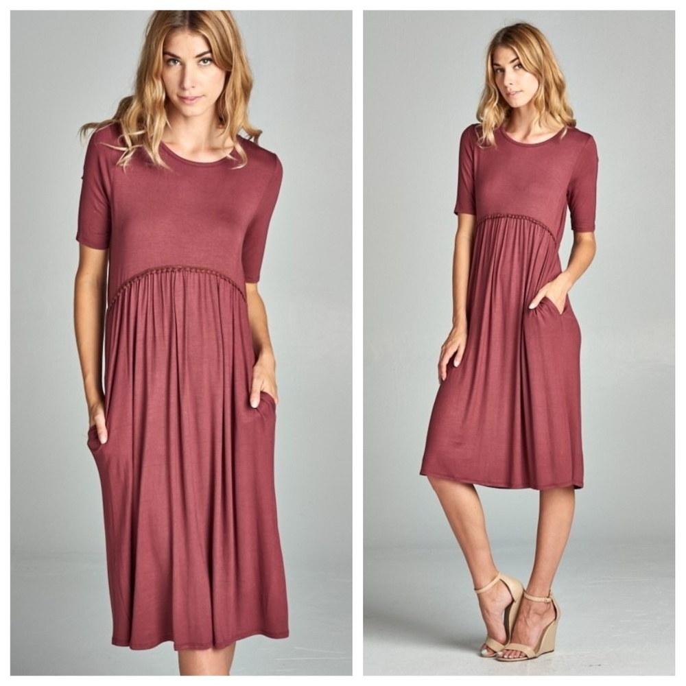 *LAST ONE* New Bella Dress - Dark Marsala